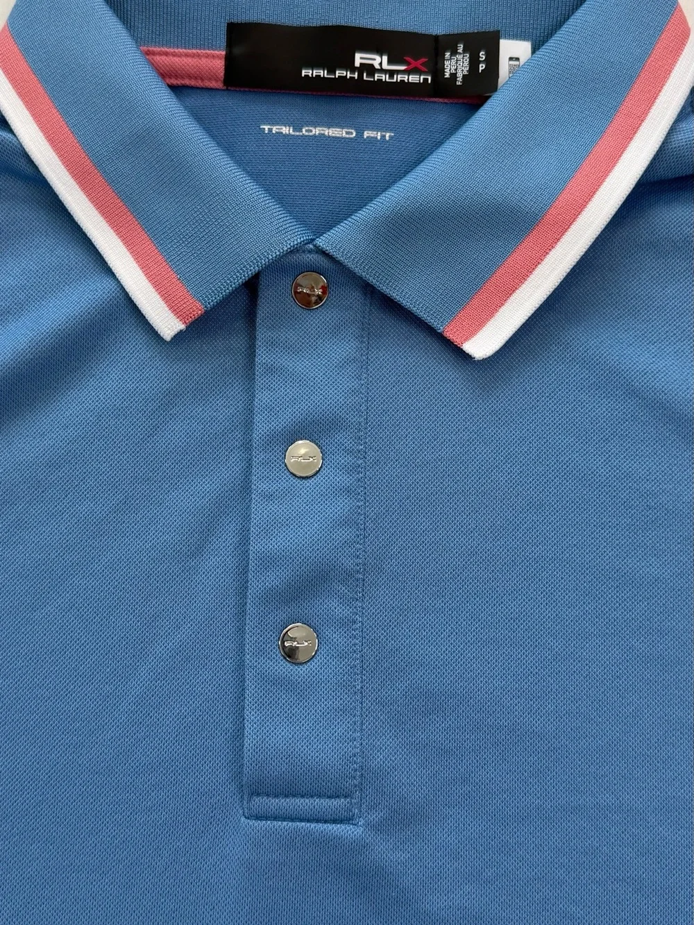 Ralph Lauren RLX Blue Polo Shirt Tailored Fit Womens Small Performance Golf - Picture 5 of 9
